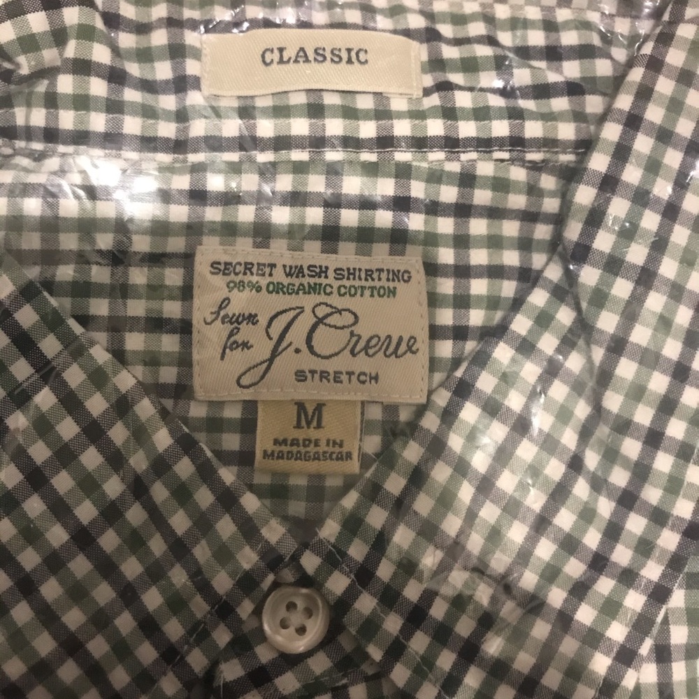 NWT Green and White J. Crew Dress Shirt - Picture 3 of 5